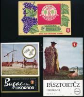 cca 1960-1980 15 db magyar borcímke