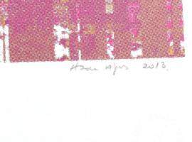 Haász Ágnes (1951-): Szín-fónia, 2013. Szitanyomat, papír. Jelzett. Hátoldalán autográf felirattal. ...