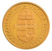 1991. 10.000Ft Au "II. János Pál pápa látogatása" dísztokban, tanúsítvánnyal (7,02g/0.986)...