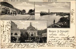 1904 Budapest XXII. Nagytétény, hajó állomás, Fő utca, Uradalmi kastély, Berger József üzlete (EK)