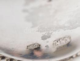 Ezüst (Ag) szalvétatartó, jelzett, vésettel, d:5,5cm, nettó:23g