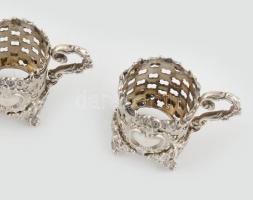 Ezüst (Ag) mokkás csésze tartó 5db, betét nélkül, jelzett, m:5cm, nettó: 206g