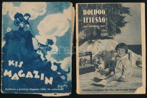 cca 1930-1940 3 db regényfüzet (Boldog ifjúság, Kis magazin, Ez is előfordulhat), tűzött papírkötés, kissé sérültek
