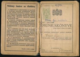 1940 Bp., iparostanonc-iskolai bizonyítvány és munkakönyv cukrász részére, sérült / ragasztott