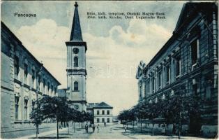 1916 Pancsova, Pancevo; Római katolikus templom, Osztrák-magyar bank / Catholic church, Austro-Hungarian bank