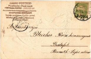 1903 Boldog karácsonyi ünnepeket! / Christmas greeting art postcard, angel. Emb. litho (EK)