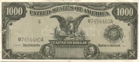 Német Birodalom 1910-20-as évek amerikai, ill. német bankjegyek mintáira készült reklámok T:III/IV,I...