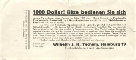 Német Birodalom 1910-20-as évek amerikai, ill. német bankjegyek mintáira készült reklámok T:III/IV,I...