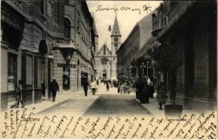 1904 Sarajevo, Cumuriagasse / street, church + K.u.k. Milit. Post Nevesinje
