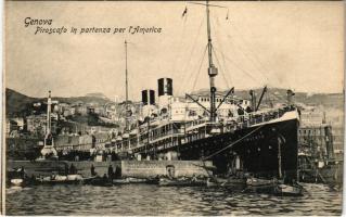 Genova, Genoa; Piroscafo in partenza per lAmerica / SS Principe Umberto