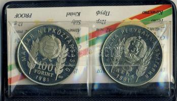 1981. 100Ft + 5L magyar-bolgár közös kiadás "Bulgária 1300 éves" T:PP Eredeti tokban, tanú...