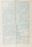 cca 1915 Rokitno és környéke, katonai térkép, 1 : 200.000, K.u.k. Militärgeograpisches Institut, hajtva, 62x43 cm