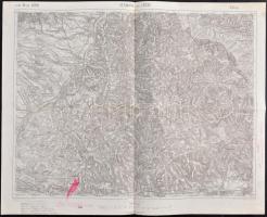 cca 1912 Késmárk és Lőcse környéke (Zone 9. Kol. XXIII.), katonai térkép, 1 : 75.000, K.u.k. Militärgeograpisches Institut, hajtva, szélein feljegyzésekkel, jelölésekkel, 54x43 cm