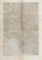 cca 1914 Ungvár és környéke, katonai térkép, 1 : 200.000, K.u.k. Militärgeograpisches Institut, hajtva, kissé foltos, 62x43 cm
