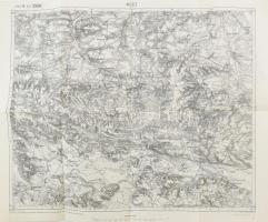 cca 1911 Mizocz (Mizoch) és környéke (Zone 4. Kol. XXXIV.), katonai térkép, 1 : 75.000, hajtva, 54x42,5 cm