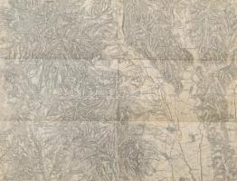cca 1910-1918 Varannó és környéke, katonai térkép, hajtva, körbevágott, 48,5x37 cm