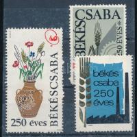 1968 250 éves Békéscsaba 3 db levélzáró