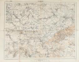 cca 1914 Krzemieniec, Zone 5. Kol. XXXIII. / Kremenec és környéke, katonai térkép, 1 : 75.000, hajtva, 54x42,5 cm