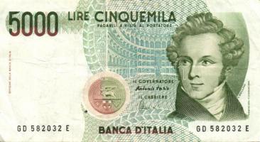 Olaszország 1962-85. 500L, 2000L, 5000L, 5000L, 10.000L T:II,III,III/IV Összesen 5 klf db!