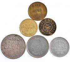 Nepál 1943-1998. 1p-1R (6xklf) T:1--3 Nepal 1943-1998. 1 Paise - 1 Rupee (6xdiff) C:AU-F