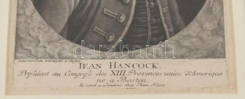 Wilckinson festménye után: John Hancock (1737-1793) az Egyesült Államok egyik alapítójának portréja,...