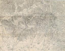 cca 1910-1918 Homonna és környéke, katonai térkép, hajtva, körbevágott, 48,5x37 cm