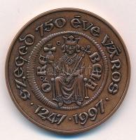 1997. Szeged 750 éve város 1247-1997 bronz emlékérem, dísztokban (42,5mm) T:1-