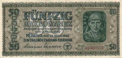 Német 3. Birodalom/Ukrajna/Német megszállás II. világháború 1942. 50 Karbovanec T:I