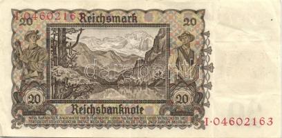 NDK 1948. 20DM "Kupon-bankjegy" (kupon ráragasztva a 20RM 1939-es kiadású bankjegyre) (2x)...