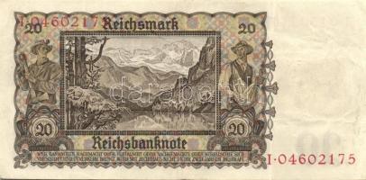 NDK 1948. 20DM "Kupon-bankjegy" (kupon ráragasztva a 20RM 1939-es kiadású bankjegyre) (2x)...