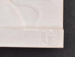 Göröntsér Greff Lajos (1888-1976): Ádám és Éva. Gipsz negatív forma. Jelzett. 21,5x20,5cm