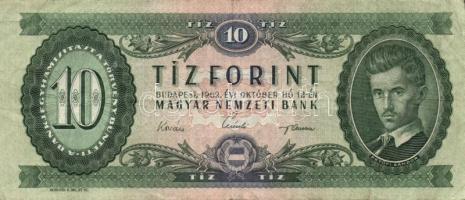 1957. 100Ft(1x) + 1960. 100Ft(2x) + 1962. 10Ft(5x) + 1969 20Ft(2x) összesen 9db T:II,II/III,III,III/...