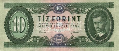 1957. 100Ft(1x) + 1960. 100Ft(2x) + 1962. 10Ft(5x) + 1969 20Ft(2x) összesen 9db T:II,II/III,III,III/...