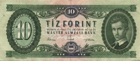 1957. 100Ft(1x) + 1960. 100Ft(2x) + 1962. 10Ft(5x) + 1969 20Ft(2x) összesen 9db T:II,II/III,III,III/...