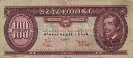 1957. 100Ft(1x) + 1960. 100Ft(2x) + 1962. 10Ft(5x) + 1969 20Ft(2x) összesen 9db T:II,II/III,III,III/...