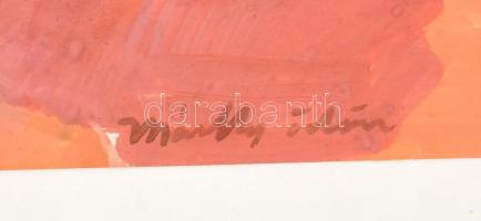 Márffy Ödön jelzéssel: Színes kép. Akvarell, ceruza, papír. Paszaprtuban. 24,5×38,5 cm