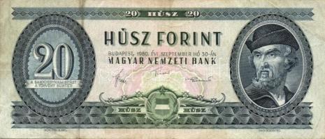 1960. 10Ft(2x) + 1969. 20Ft(1x) + 1975. 20Ft(3x) + 1980. 20Ft(4x) összesen 10db T:II-,II/III