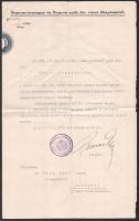 1933 Simon Elemér soproni főispán, Vöröskereszt elnöke által aláírt kinevezés