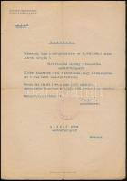 1949 Budapest székesfőváros polgármesterének rendelete emlékműfelügyelői kinevezésről, Pongrácz Kálmán (1898-1980) kommunista politikus, Budapest utolsó polgármesterének saját kezű aláírásával, pecsétjével