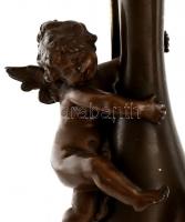 Bronz puttós kiöntő, 2db, sérülésekkel, kopásokkal, m:40cm