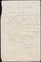 1847 Ney Ferenc (1814-1889) hírlapíró, színműíró, iskolaigazgató, a festészeti akadémiát gyámolító egyesületnek titkárának (1847-1854) saját kézzel írt levele, saját kezű aláírásával, a Hazai Ipar fejléces papírján, hajtott, Pest, 1847. nov. 4.
