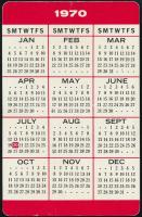 1970 Az első holdra szállás emlékére kiadott kártyanaptár, rajta Neil Armstrong amerikai űrhajós és ...