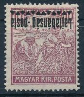 Nyugat-Magyarország III. 1921 Arató 10f fordított felülnyomattal, Bodor vizsgálójellel