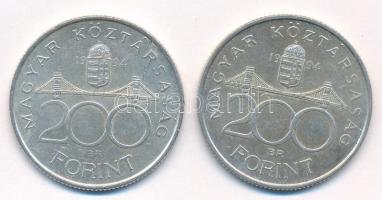 1994. 200Ft Ag "Deák" (2x) T:1-,2 Adamo F13.1