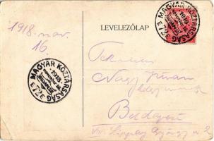 1918 Budapest VIII. Tisztviselőtelepi főgimnázium, virágos kert. A befolyó jövedelmet a szegény tanu...