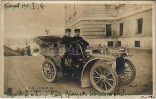 1908 S.M.D. Alfonso XIII, Rey de Espana, en su automovil / Alfonso XIII, King of Spain, in an automobil