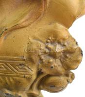 Szecessziós női büszt, hidegen festett ón, kopásnyomokkal, jelzett, 1900 körül, / Art nouveau female...
