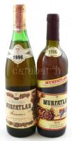 1996, 2 üveg román bor, Merlot, Tramini, 11,5-11% 750ml