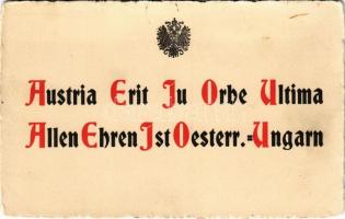 Austria Erit Iu Orbe Ultima. Allen Ehren Ist Oesterr-Ungarn / WWI Austro-Hungarian K.u.K. military a...