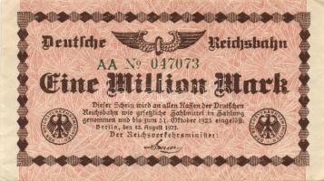 Német Birodalom/Weimari Köztársaság/Német Birodalmi Vasutak/Berlin 1923. 1000.000M, 2000.000M, 5000....